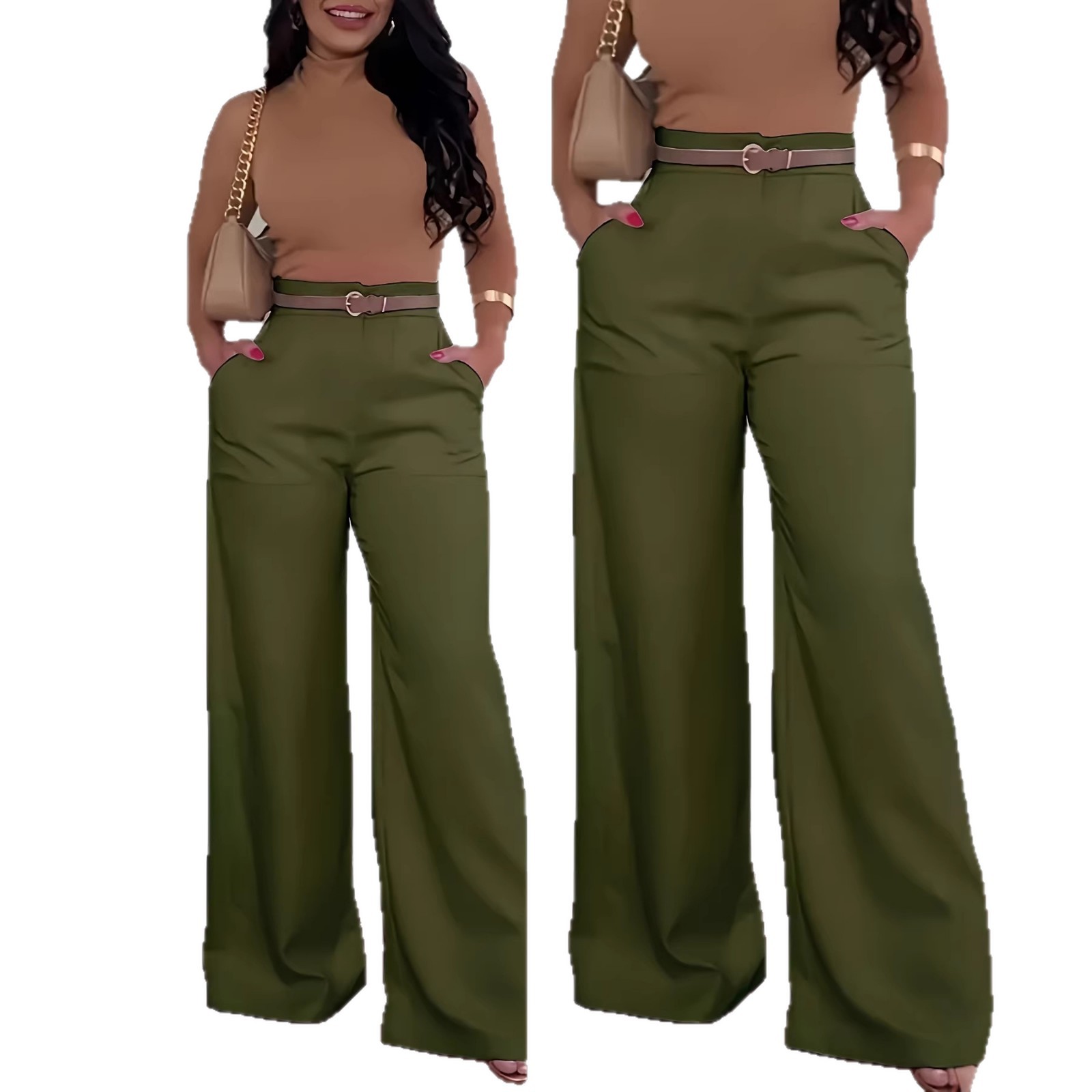 2026 otoño y invierno pantalones de trajes europeos y estadounidenses pantalones largos de piernas anchas de comercio exterior fabricantes de pantalones casuales de mujer en stock image 5