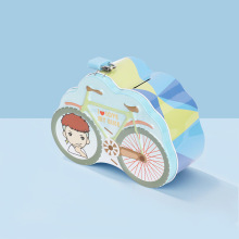 儿童糖果玩具铁罐KT猫玩具礼品储钱铁盒带锁扣车子形状存钱盒