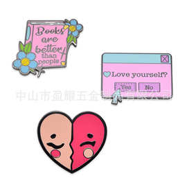 礼品促销款金属徽章印刷文字图案锌合金徽章工厂定制蝴蝶别针按钮