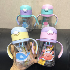 億本嬰幼兒吸管杯寶寶夏季涼水杯帶手柄兒童夏季學飲杯350ml