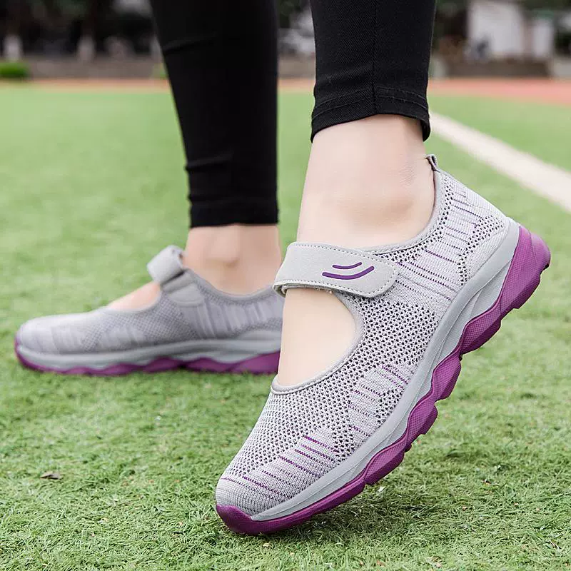 Footwear for mother, walking shoes, plus size, autumn, for middle age, soft sole