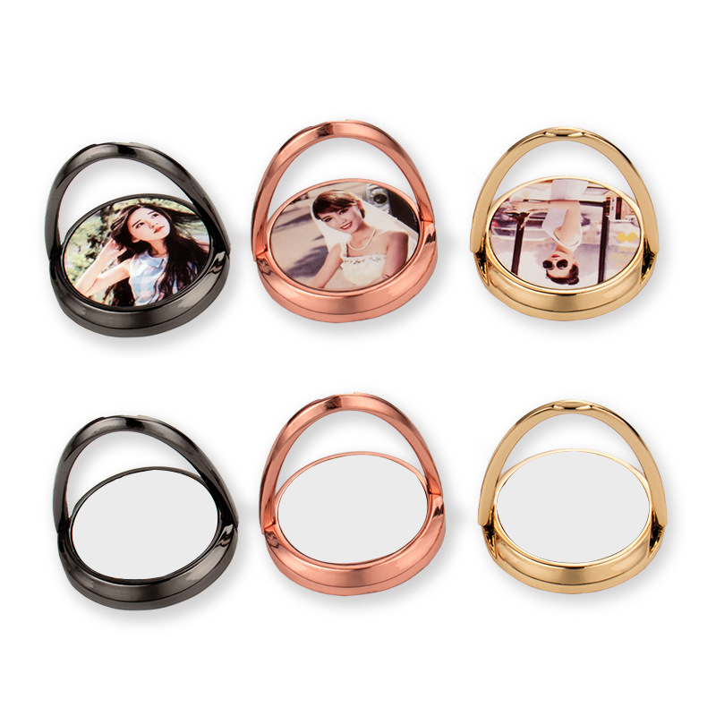 Transferencia térmica de aleación transfronteriza impresión UV impresión en blanco consumibles de impresión soporte de teléfono móvil pulgar hebilla pequeño regalo 360 grados transferencia