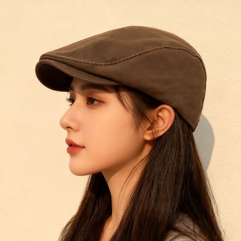 Japanese Retro Large-Brimmed Newsboy Cap for Men and Women, 2025 New Style, Large Head Size, Face-Slimming Beret Japanese Retro Large-Brimmed Newsboy Cap for Men and Women, 2025 New Style, Large Head Size, Face-Slimming Beret