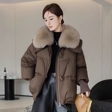 冬季新款保暖羽绒棉服短款洋气小个子妈妈装时尚棉衣大毛领小棉袄
