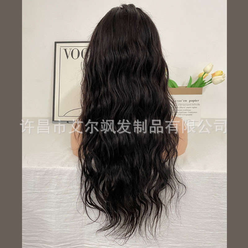 13*4 front lace half hand woven headgear real person hair silk large roll humanhair Xuchang wig factory generation hair