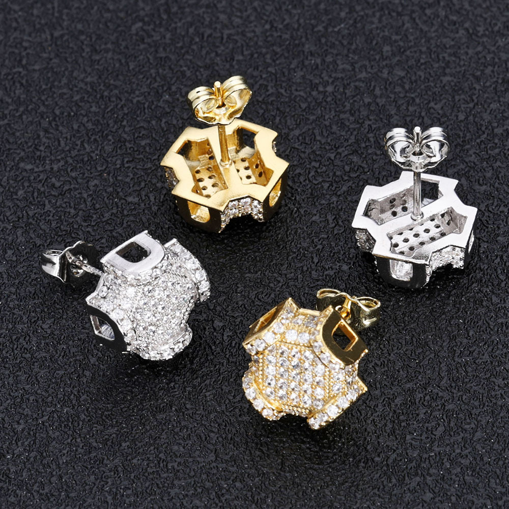 Hip Hop Persönlichkeit neue Volldiamant Herren Ohrringe trendigen Schmuck High-End-Zirkon Ohrringe_voghion.com