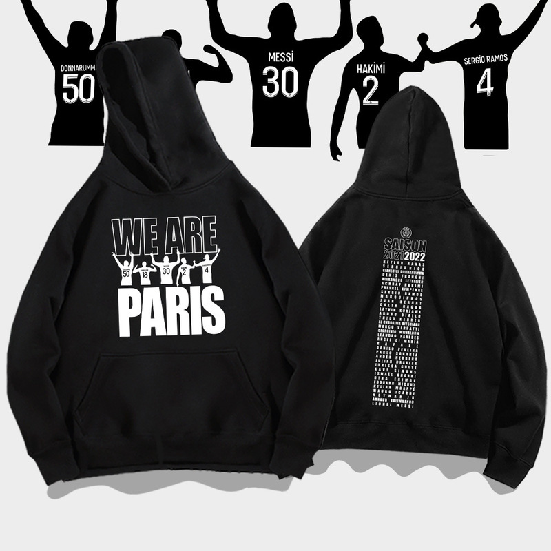 Y Paris Saint-Germain Messi Hooded Sweatshirt Men's and Women's Spring and Autumn Fashion Brand Loose Youth Football Sports Training Clothes