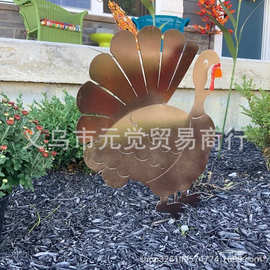 独立站圣诞节火鸡MetalFree-StandingTurkey 金属摆件金属装饰品