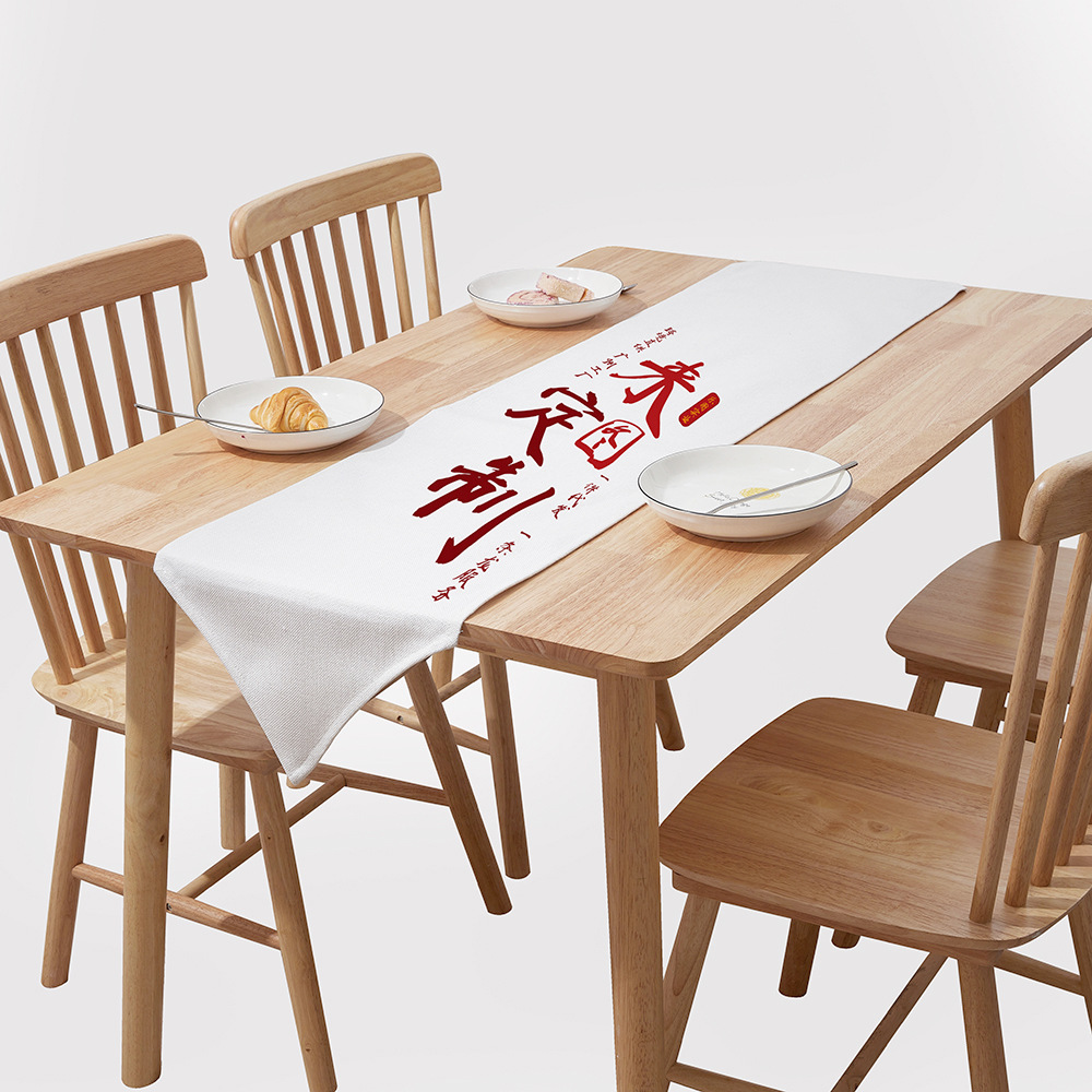 190 gramos de lino perlada bandera de mesa de ángulo agudo tela de té almohadilla de mesa de comedor decoración bandera de mesa para dibujar a medida xqds0332a image 3