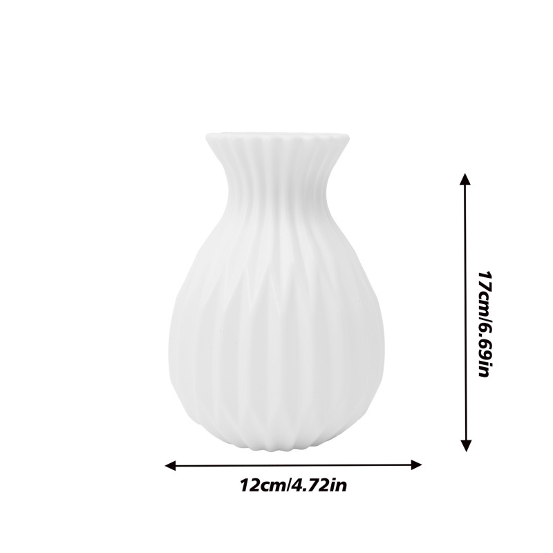 亚马逊跨境水波纹花瓶仿陶瓷塑料插花创意装饰花瓶小清新摆件花盆|undefined
