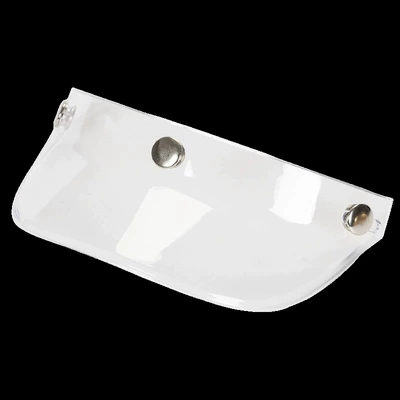Three-Button Brimmed Motorcycle Helmet Universal Electric Vehicle Half-Helmet Visor Sunshade Windproof Sun Protection Brim (Motosiklet dəbilqələri) - transparent
