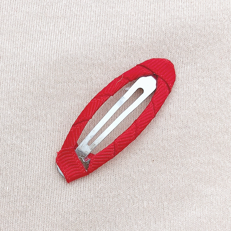 1.8*5センチヘアクリップ半包布楕円シンプルカラー子供髪飾り材料DIYアクセサリーbbクリップ部品|undefined