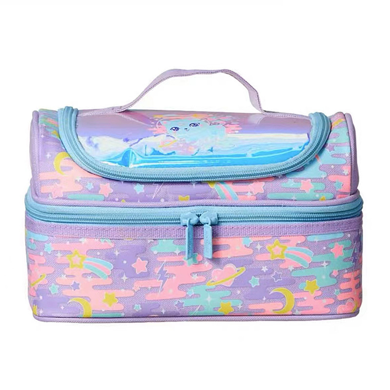 Australia smiggle doble capa Bento bolso caja de almuerzo niños de la escuela primaria BOLSA DE AISLAMIENTO impermeable bolsa de almuerzo grande