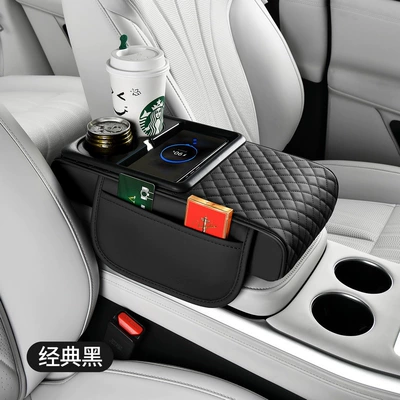 15W wireless charging car armrest Armrest box - 15w-wireless-charging-model-classic-black