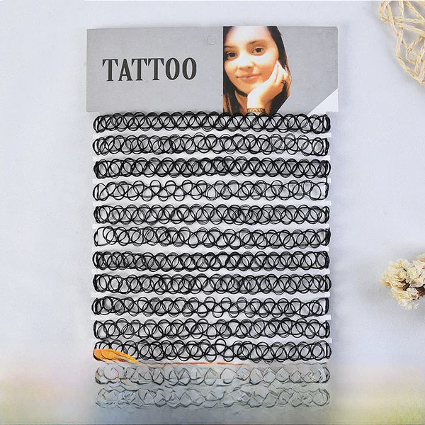 European and American foreign trade jewelry explosions simple wholesale strength chain fishing line tattoo necklace elastic retractable necklace