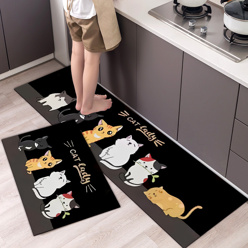 Alfombra de dibujos animados para las cuatro estaciones, lavable a máquina, alfombra de cocina, alfombra de baño, alfombra de entrada, alfombra resistente a las manchas, alfombra de entrada, alfombra para puerta, transfronteriza