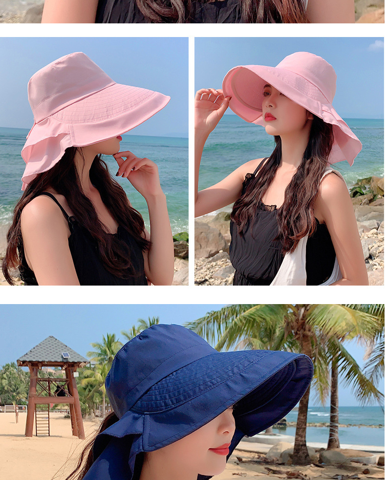 Women's Basic Solid Color Wide Eaves Sun Hat display picture 5