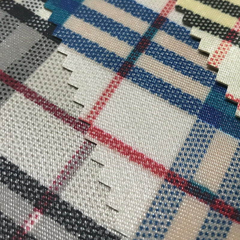 色丁印花格子发泡厂家直销现货品质款面料水印发泡布现货供应服装