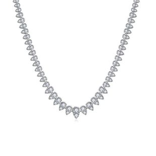 Cross-border New Dinner Party Full Set Mosan Diamond S925 Silver Plated 18k Gold Overlapping Universal Chain Women's Necklace