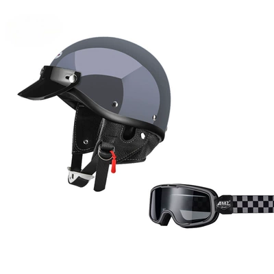 Motosiklet dəbilqələri – AMZ Motorcycle Helmet Men's Japanese - xs-cement-gray-ferris-gray-brown-goggles-free-shipping-by-sf-express