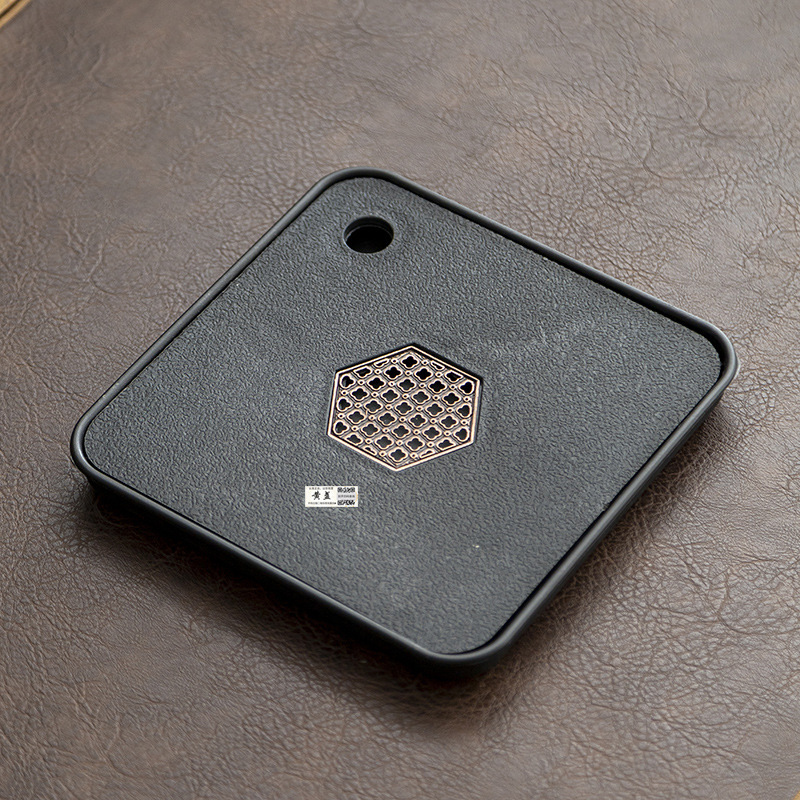 (소형) 작은 광장 창 꽃 모조 우진 차 트레이 20*20 [물 저장 차 트레이]