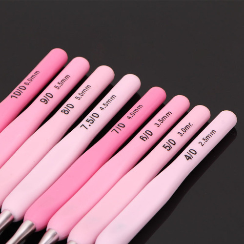 W1YP wholesale crochet hook tools full set handmade soft handle sweater knitting bag stainless steel crochet di