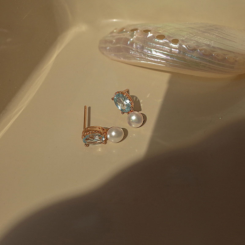 925 Sterling Silver Material 1 Pair 925 Sterling Silver Zircon 925 Sterling Silver Earrings Geometric Ear Studs