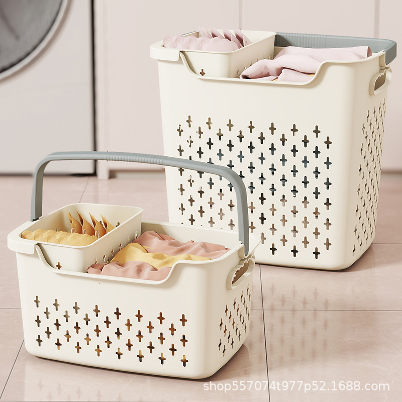 Large Capacity Dirty Laundry Basket for Home Use, Bathroom Toilet Laundry Hamper with Dividers for Organizing Clothes