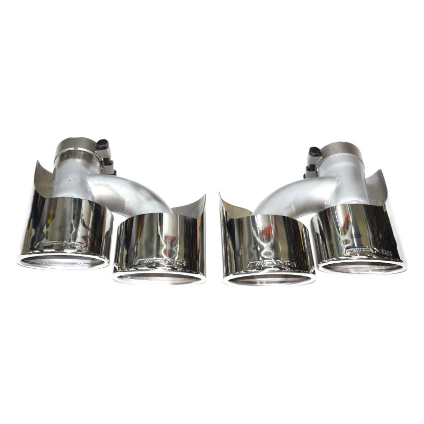 Подходит для Mercedes-Benz C- Class W204E-class W212 выхлопная труба Модифицированная нержавеющая сталь плоская AMG 63 четырехъярусная титановая Черная задняя горловина