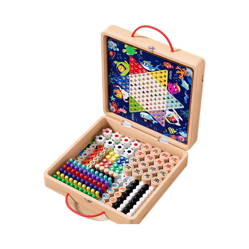 Juego de tablero de ajedrez multifuncional, ajedrez volador, rompecabezas para niños, damas de escuela primaria, ajedrez, ajedrez como ajedrez, juguetes todo en uno