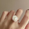 Organic advanced ring from pearl, accessory handmade, light luxury style, high-quality style