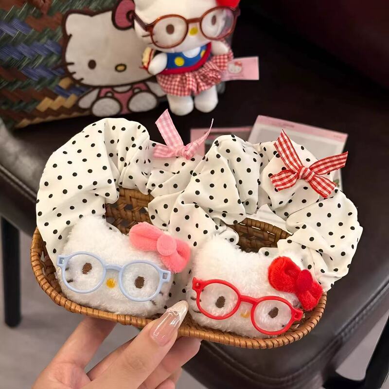 可爱毛绒猫咪大肠发圈新款高颜值发饰少女搞马尾盘发发绳饰品头饰|undefined