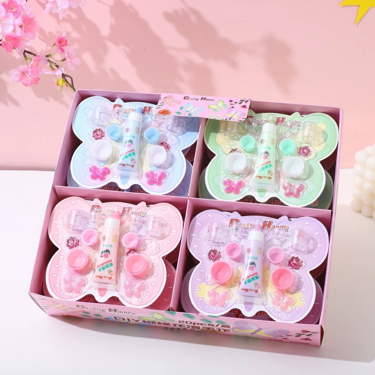 Realistic cream dessert entertainment toy with butterfly for leisure, handmade