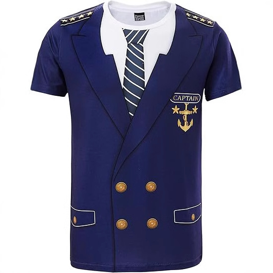 Divertido uniforme divertido 3D impresión digital para hombre moda de la calle alta malla suelta transpirable manga corta camiseta de cuello redondo