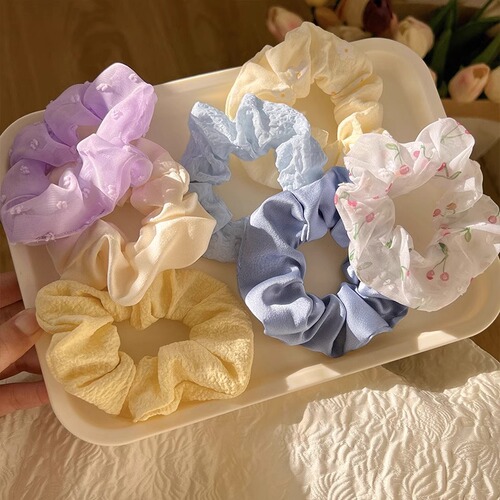 Chao Xian Pig Intestine Hair Tie 2024 New Fat Intestine Rubber Band for Women Braiding Hair Ties Natural Style Girl Hair Accessories