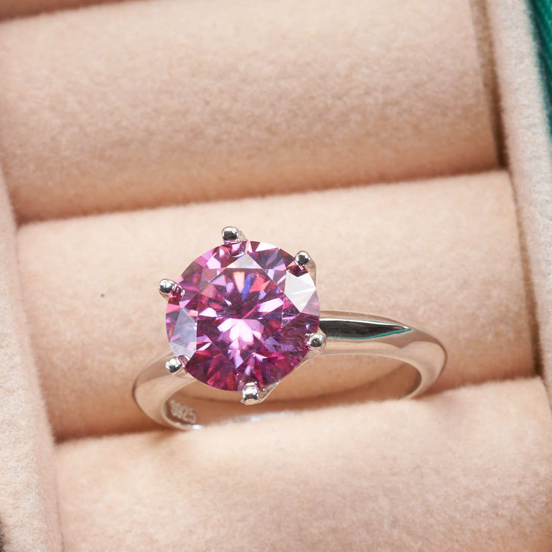 Anillo de plata esterlina 925 azul 123 quilates anillo de piedra de moissanita chapado en oro pt950 fábrica de suministro directo de lotes