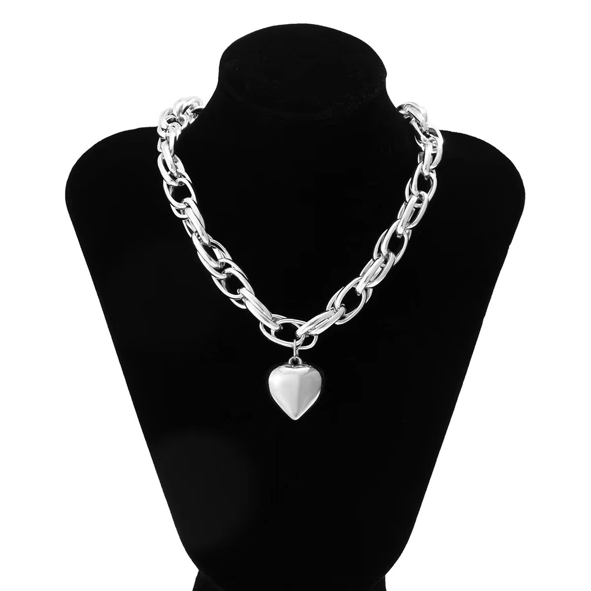 1 Piece Quantity Romantic Heart Shape Aluminum Plating Unisex Pendant Necklace