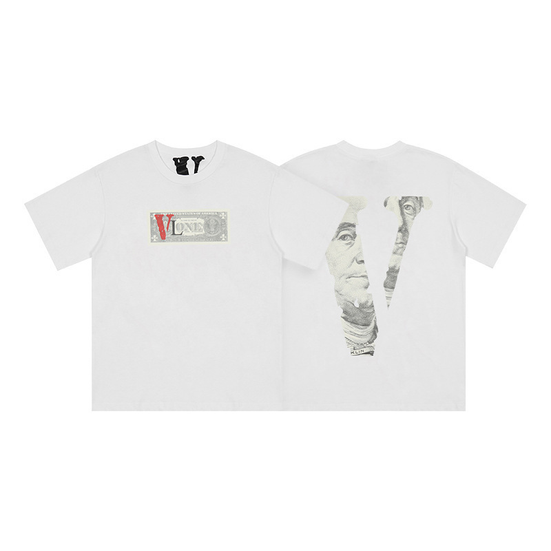 外単VLONE FOG潮牌大v字母Logo桜半袖スケッチ刺繍唇印落書きプリントtシャツ|undefined