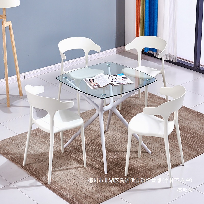 Fábrica directa simple mesa de recepción combinación de mesa de vidrio temperado al aire libre mesa de café mesa de ocio