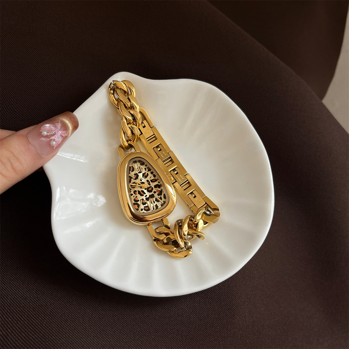 Weekend, Banquet Occasion Casual Retro Leopard Double Side Snaps Quartz Watch
