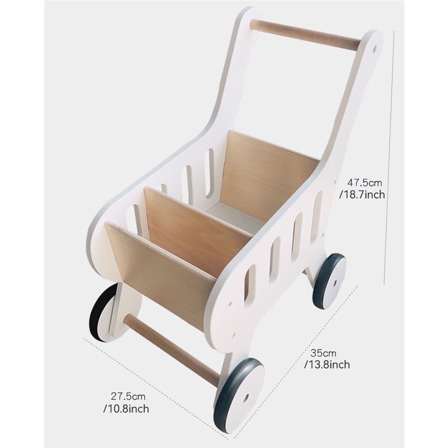 Andador de Madera para Bebé, Cochecito Tres en Uno Multifuncional, Juguete de Empuje para Bebés de Un Año que Aprenden a Caminar, Regalo de Primer Cumpleaños