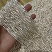 2-3 мм в форме риса белый пресноводный мини-маленький жемчуг diy ручной работы полуфабрикатное ожерелье с небольшими изъянами
