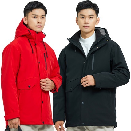 Giacca ActiveGo Outdoor di media lunghezza per uomo e donna, set da due pezzi, giacca in pile staccabile tre in uno, antivento e impermeabile_voghion.com