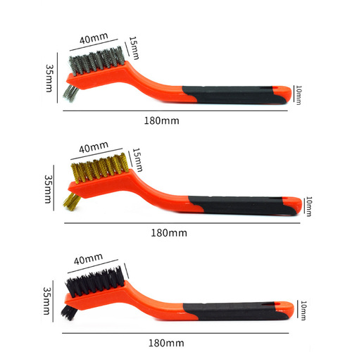9-Horse 3-Piece Double-Headed Set: Steel Wire Brush, Stainless Steel Brush, Copper Wire Brush – Perfect for Cleaning and Removing Rust from Crevices and Small Nooks
