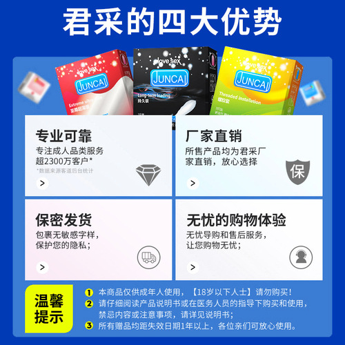 JUNCAI Juncai male condoms ultra-thin condom sets bold love bar sexy adult products manufacturer wholesale