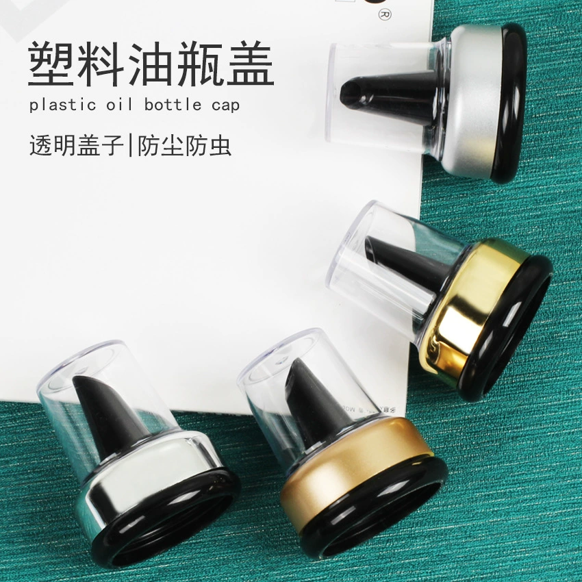 Крышка от бутылки масла с прозрачной крышкой Гальваническая Пластиковая направляющая сопла для масла Бутылка для соуса Пылезащитная крышка Герметичная Крышка для стеклянной бутылки
