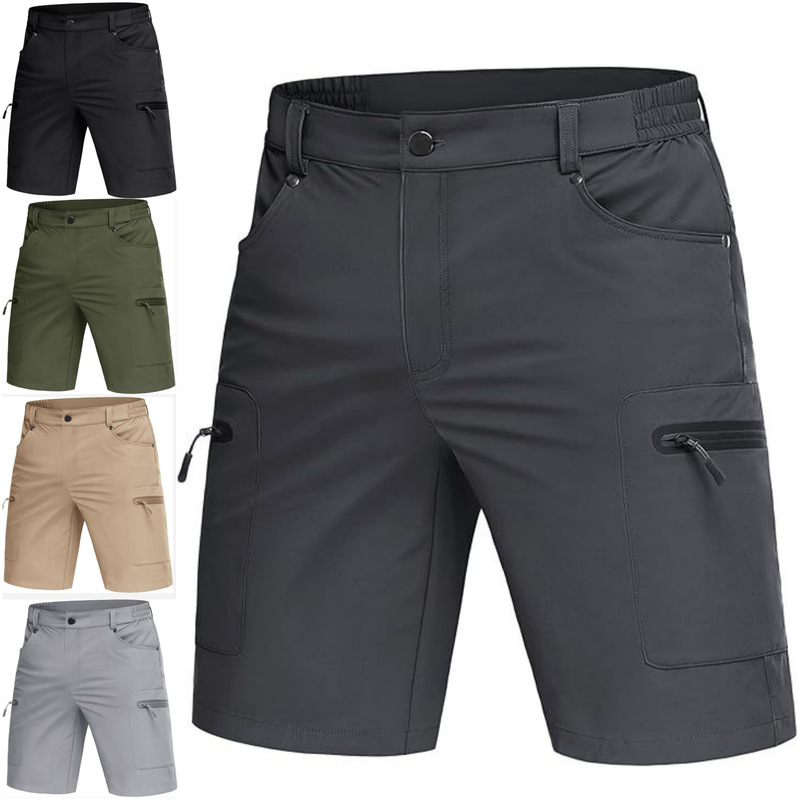 Multifunctional Four-Pocket Men's Quick-Dry Five-Point Cargo Pants, Water-Resistant, High-Elastic, Elastic Waistband, Golf Casual Hiking Pants Multifunctional Four-Pocket Men's Quick-Dry Five-Point Cargo Pants, Water-Resistant, High-Elastic, Elastic Waistband, Golf Casual Hiking Pants