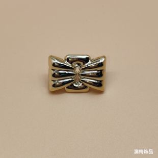 European and American Cross-border Trend Gold Square Striped Starfish Shell Decorative Buckle Plated Guangdong Gold Temperament Shoe Buckle Bag Buckle