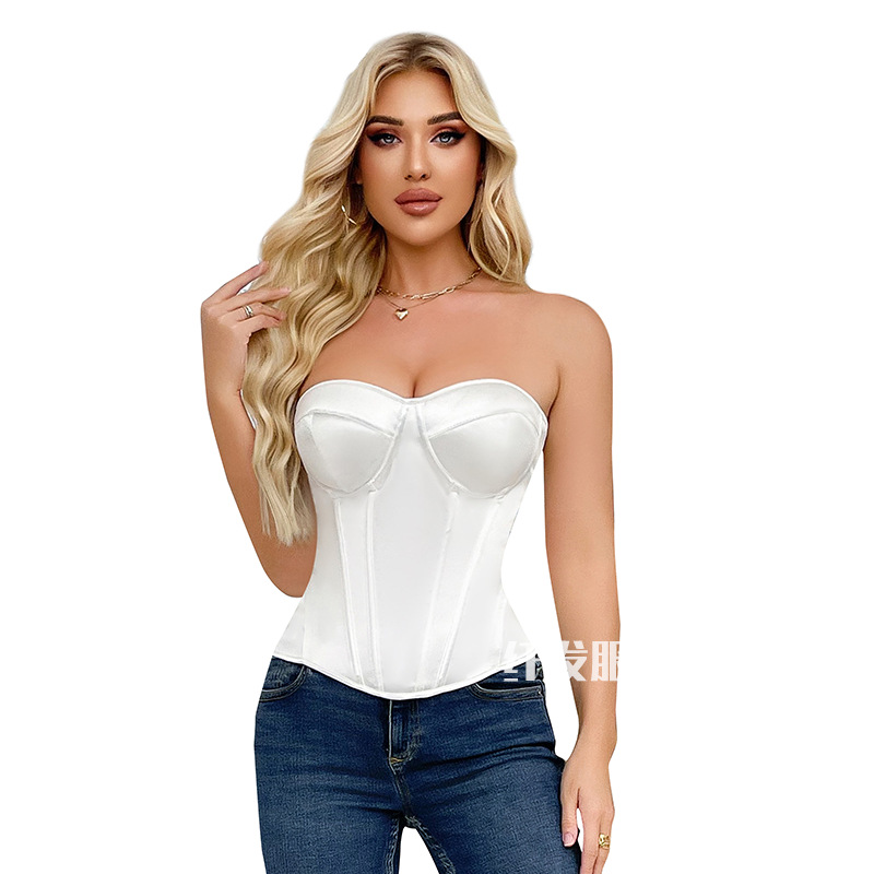 Wedding Dress Waist Wrap Chest Shaper Simple Elegant Pure White Invisible Base Lengthened Abdominal Palace Corset