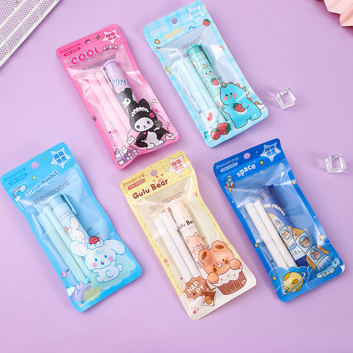 Bag creative cartoon press eraser for primary school students, kindergarten children's special products, cute eraser wholesale, environmentally friendly